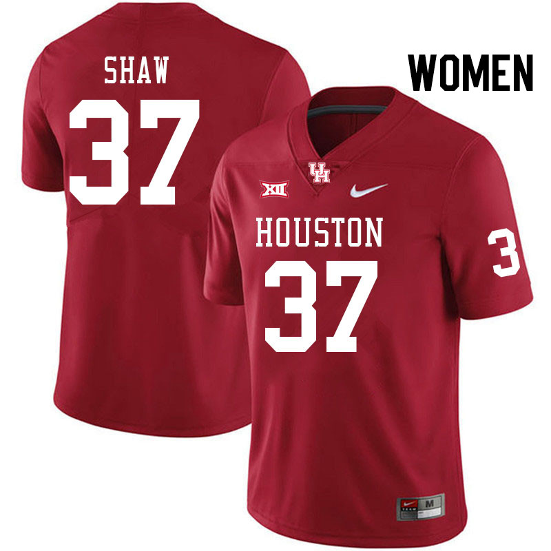 Women #37 Jamaal Shaw Houston Cougars Big 12 XII College Football Jerseys Stitched-Red